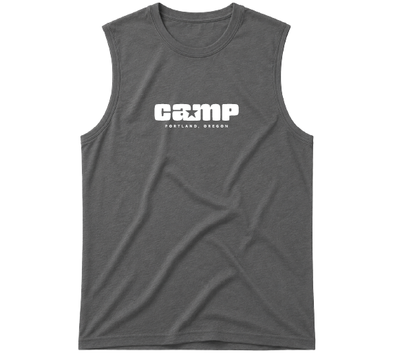 Camp White Logo Muscle Tank