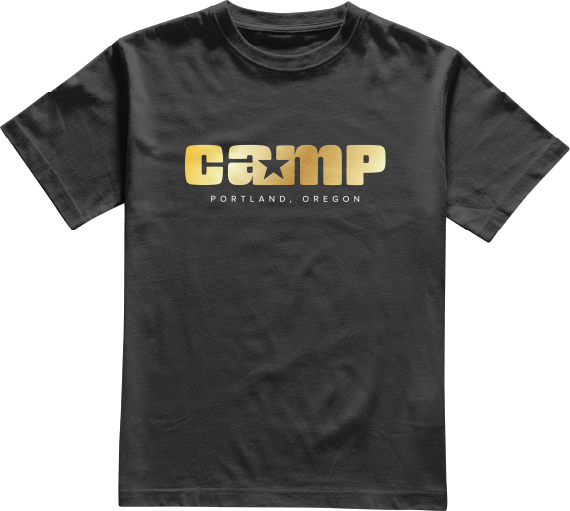 Camp Gold Foil Logo Dark Grey T-Shirt