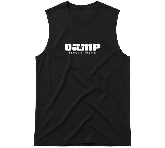 Camp White Logo Muscle Tank